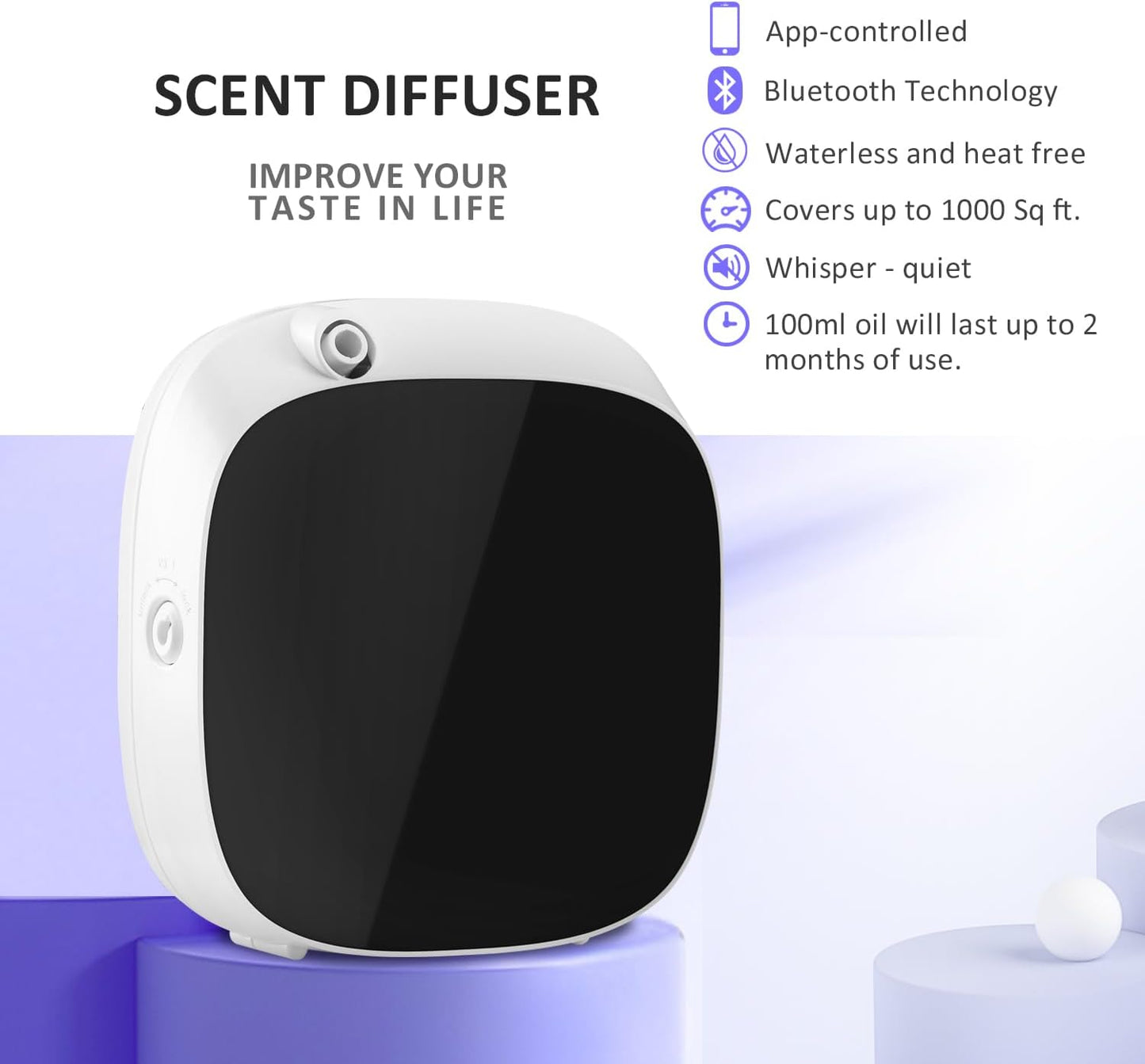 Smart Scent Air Machine for Home, Wall Mounted Cold Air Scent Machine, 100ML Miracle with Waterless Scent Diffuser